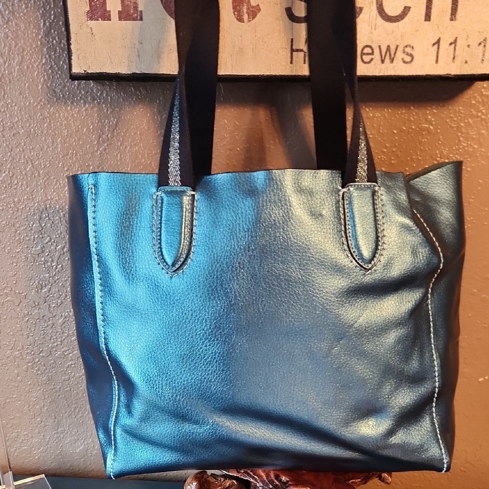 Coach Viridian Metalic Teal Derby Tote - Picture 3 of 15